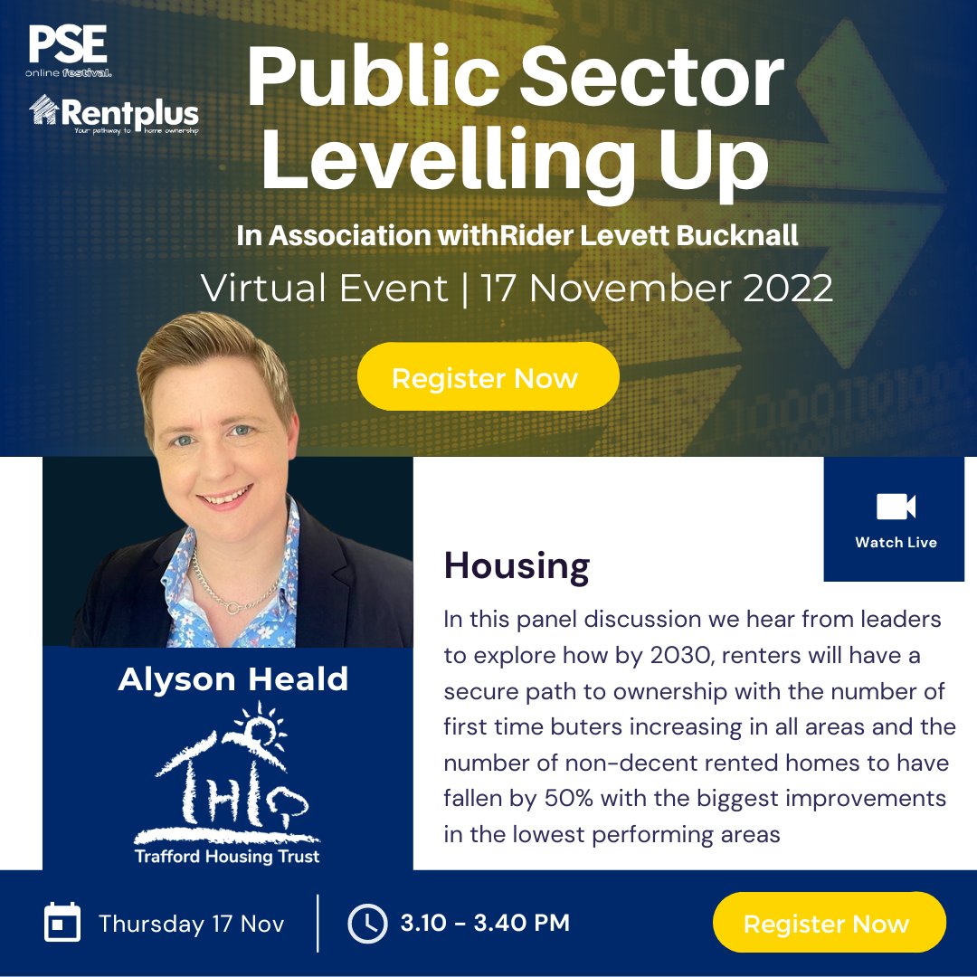 thepsenews's tweet photo. #PSE365 is excited to announce that Alyson Heald, @THT_Homes joins the Housing Panel Discussion on 17th November π
Register now to secure your place π
https://t.co/iqFkBCMXnp
#LevellingUp #Community #PSE365 https://t.co/CY5K7cefEi