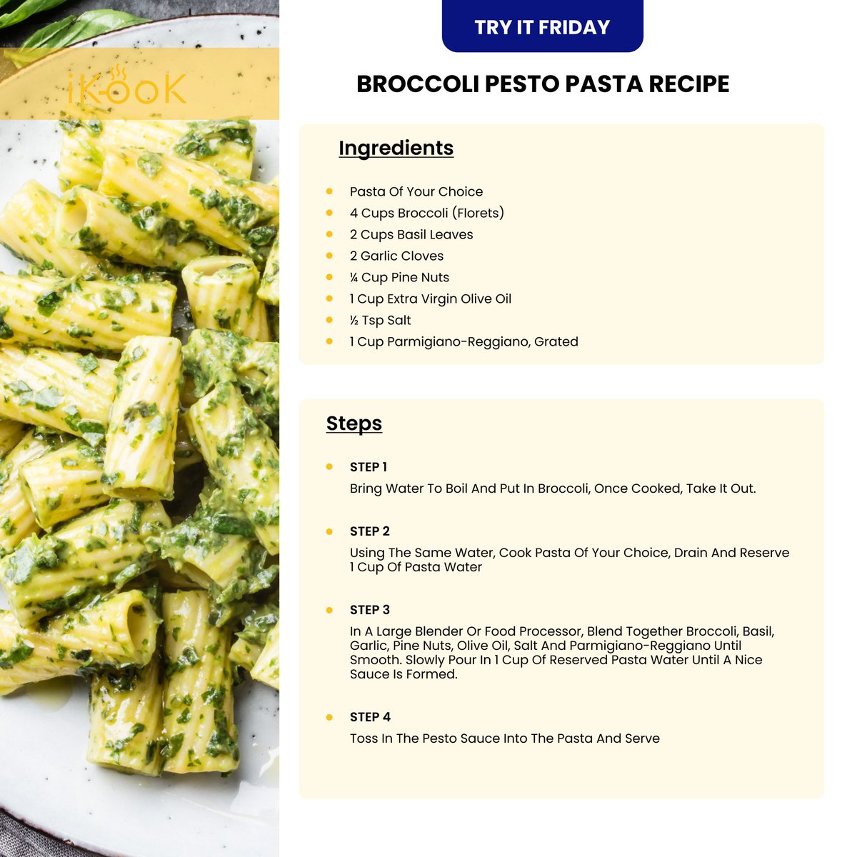 IKOOKAPP's tweet photo. It’s #tryit Friday! And we have a Broccoli pesto pasta recipe for you today! Save this recipe card for later

#recipecard #recipeoftheday #recipeideas #recipesharing #pestorecipe #pastarecipes #pastalover #pastalovers #pastarecipe #privatechef #privatedining https://t.co/5Amohe1ZSV