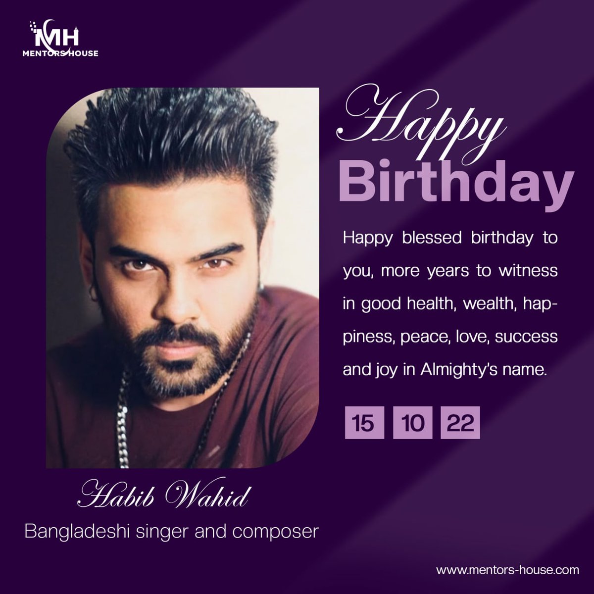 Happy birthday to famous #Bangladeshi_singer and composer, #Habib_Wahid. He was born on October 15, 1979 in Dhaka.
Wish him have a happy life.

#mentors_house
#digitalmarketingagency
#digitalmarketing
#graphicsdesign 
#socialmediamarketing

Visit us : mentors-house.com