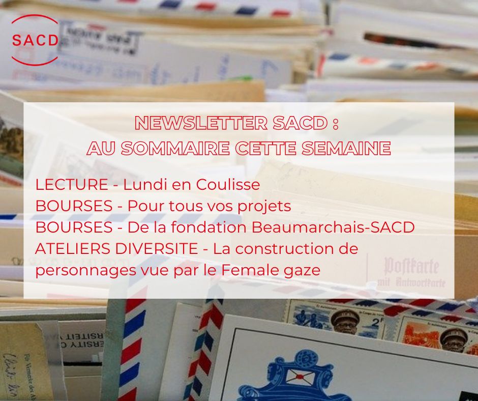 #Bourses, rencontre, lecture... que faut-il savoir cette semaine ? Réponse dans la #newsletter de la SACD ! 
Vous n'y êtes pas encore abonné.e ? C'est ici que ça se passe : sacd.be/fr/article