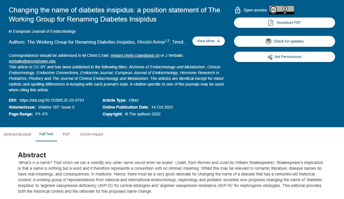 Euro J Endocrinology tweet media