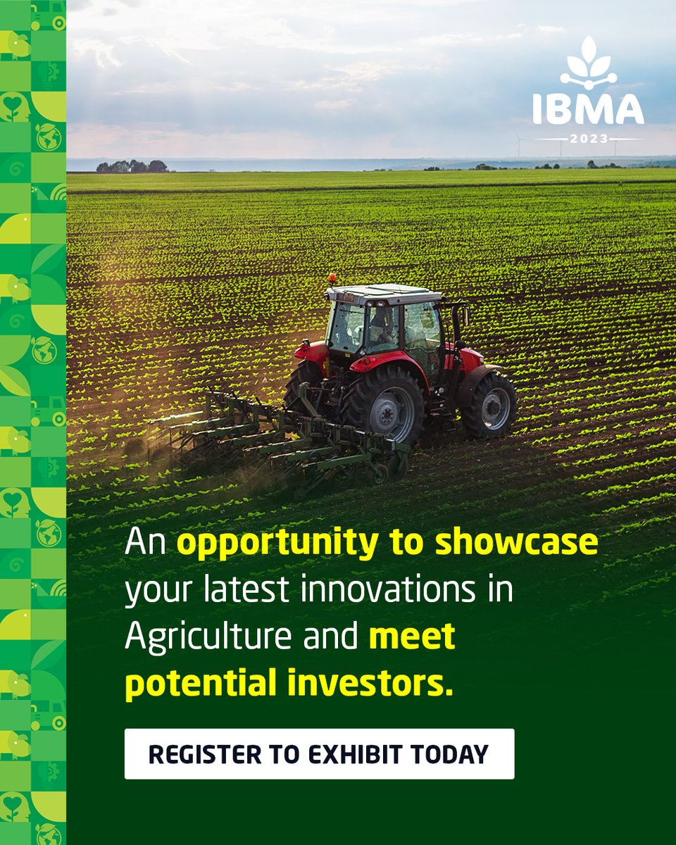 Are you a company or organization in the #AgroSector?

#IBMA2023 is the best place to display your latest products and services with business models that increase output & steadily improve the livelihood of #AfricanFarmers.

Register to Exhibit here: ibmaconference.org/exhibition