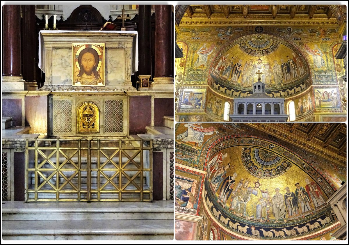 October 14th... feast of St. Callistus I (d. AD 223) Pope & Martyr. He expanded the cemetery along the Apian Way (the St. Callistus Catacombs) for the Catholic Christian martyrs. His remains rest under the altar (L-pic) in Santa Maria in Trastevere in Rome. Pics I took there. 1/2