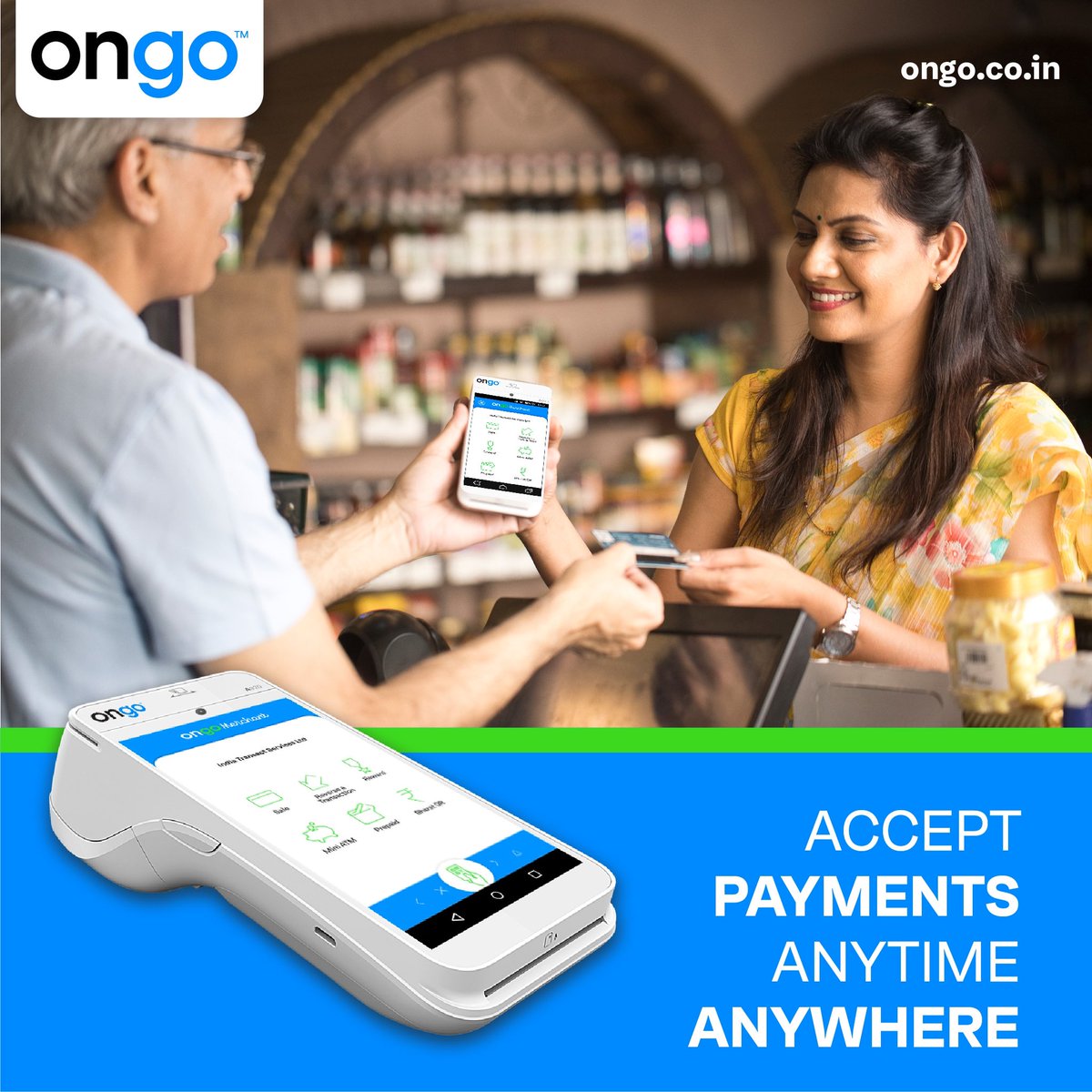 Ongo_India's tweet photo. Accepting Payments is convenient with #Ongo Android POS terminals.
Hassle-free payment acceptance options that allow you to transact with ease.
#Ongo #AGSTTL #IndiaTransact #DigitalPayments #Fintech #POSTerminals #SWIPEMACHINE #banking #payments #paymentacceptance https://t.co/cr1O09ofAk