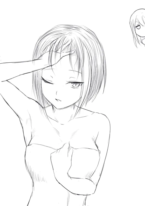 風呂上がりに鏡の前でこっそりカッコつけてる美竹さん 