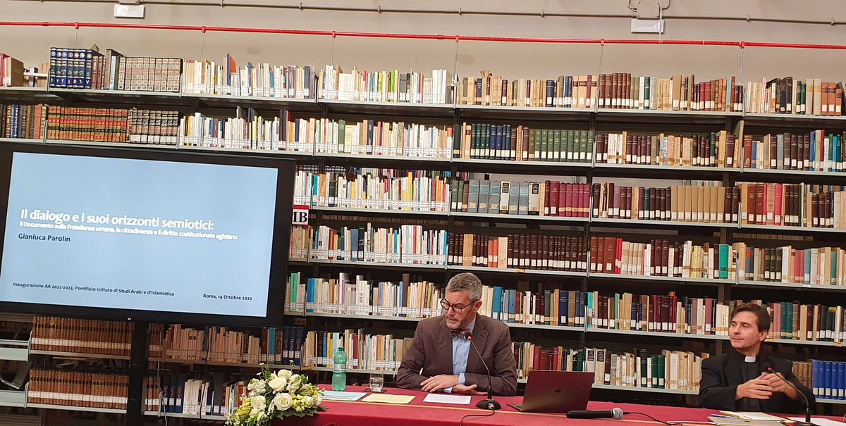 IstitutoPisai's tweet photo. Inaugurazione solenne dell'A.A. 2022-2023: il saluto del preside, Diego Sarrió Cucarella, e la lectio inauguralis di Gianluca Parolin dal titolo 'il dialogo e i suoi orizzonti semiotici: il Documento sulla Fratellanza umana, la cittadinanza e il diritto costituzionale  egiziano https://t.co/V7O1J8KoiA