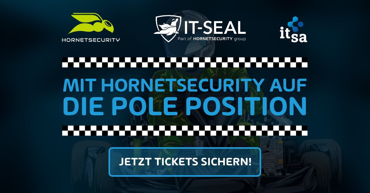 IT-Seal (@it_seal) on Twitter photo Wir geben nicht nur fachlich Vollgas! Lust auf Next-Gen #SecurityAwarenessTraining? Dann besuch uns an unserem Stand in Halle 6 auf der #itsa 2022! Dich erwarten spannende Einblicke in die neuesten <a href="/Hornetsecurity/">Hornetsecurity</a> Produktinnovationen. Jetzt Ticket sichern! eu1.hubs.ly/H01YcRN0 Wir geben nicht nur fachlich Vollgas! Lust auf Next-Gen #SecurityAwarenessTraining? Dann besuch uns an unserem Stand in Halle 6 auf der #itsa 2022! Dich erwarten spannende Einblicke in die neuesten <a href="/Hornetsecurity/">Hornetsecurity</a> Produktinnovationen. Jetzt Ticket sichern! eu1.hubs.ly/H01YcRN0