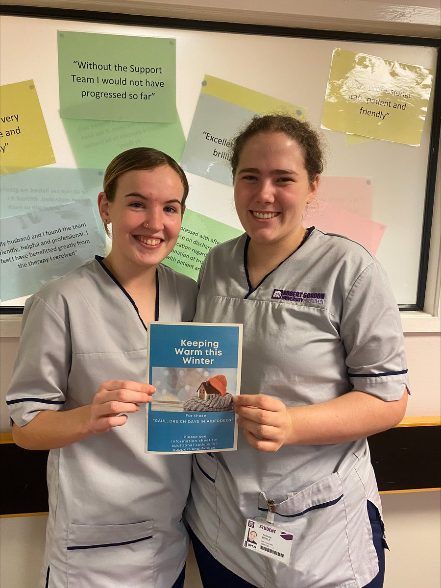 caarsot's tweet photo. “Want to keep warm this winter? Yvonne &amp; Gemma our 3rd year @OT_RGU student have designed a leaflet with the best ideas to support you” @caarsot #AHPsDay2022 https://t.co/gYkSDL6d6k