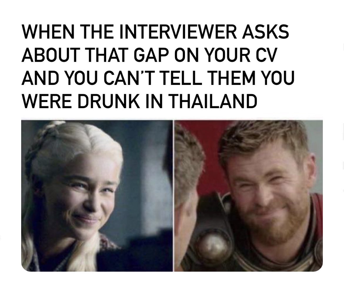 SEOforHireLTD's tweet image. We’ll prep you for the tough questions:

“You see Karen, I volunteered in Asia reducing the availability of alcohol to the youth” 🙏