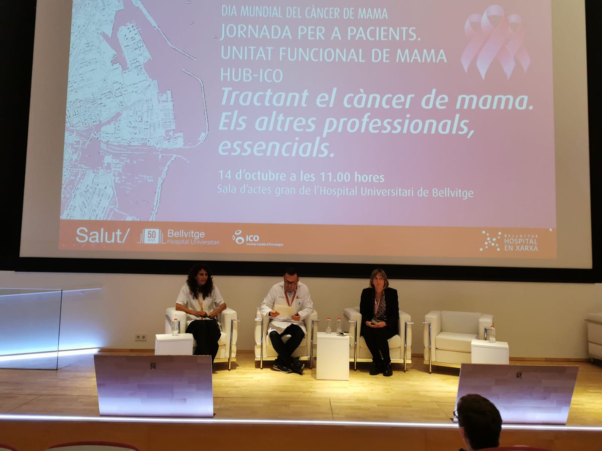 S'inaugura la jornada amb motiu del #DiaMundialCàncerMama, on l'adjunta a direcció assistencial de l'#ICO, <a href="/SerranoGala/">Gala Serrano</a>, ha destacat l'important tasca de tots els professionals que estan al costat de la pacient, tractant la malaltia de manera #multidisciplinar. 
<a href="/hbellvitge/">Hospital Universitari Bellvitge | HUB</a>