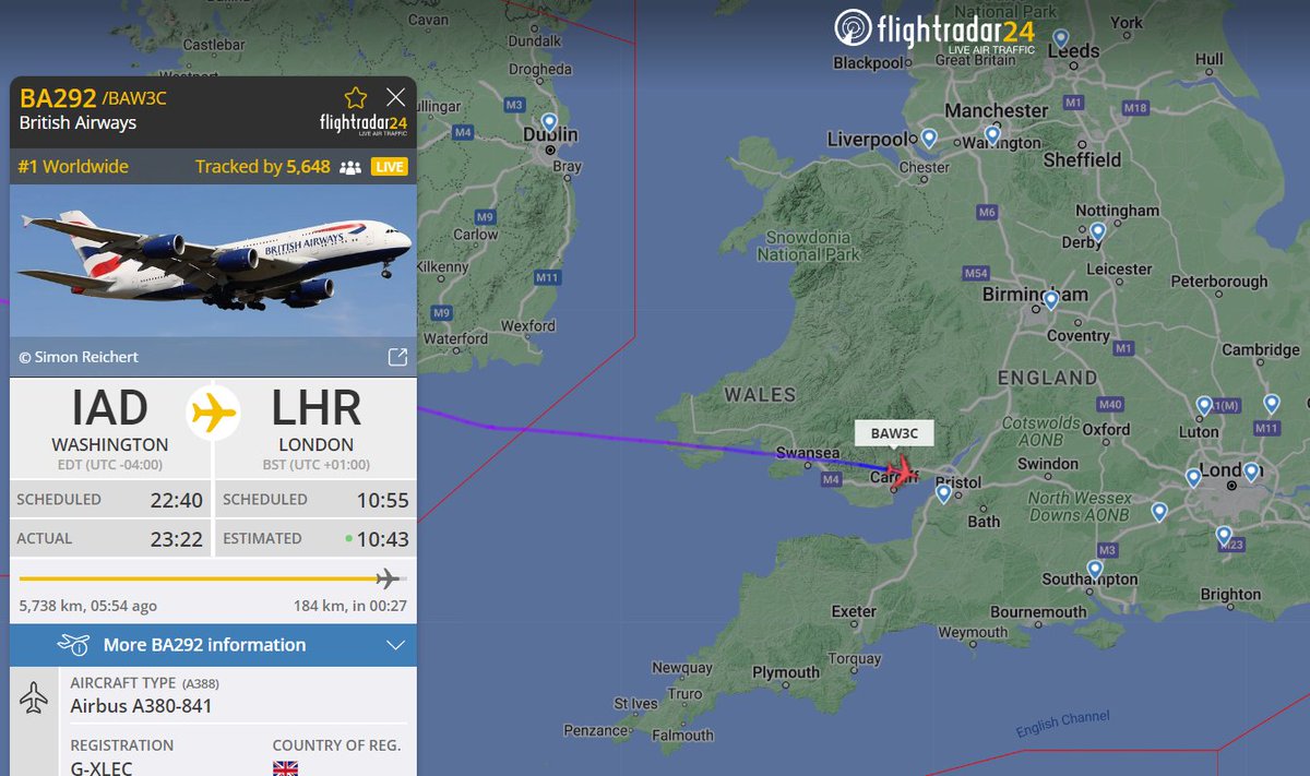 flightradar24's tweet photo. Most tracked flight right now - #BA292. According to reports in media @KwasiKwarteng is returning to the UK on this flight
https://t.co/6B2WPZAEt0 https://t.co/kHdTWmXBDC