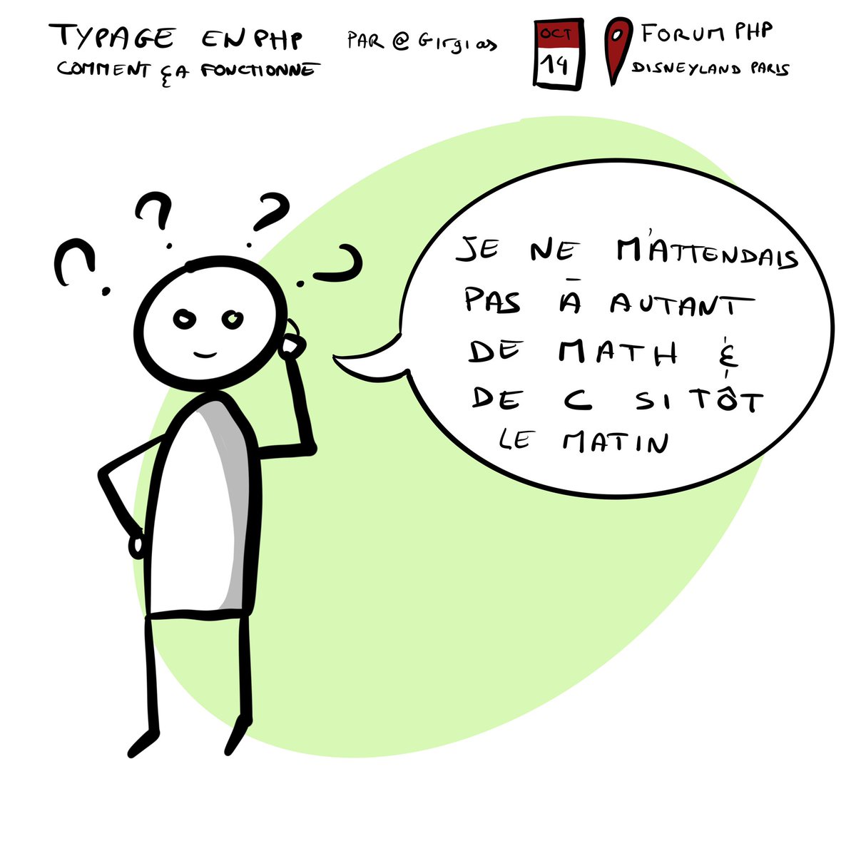 Intéressante conférence de <a href="/Girgias/">@Girgias@phpc.social</a> au #ForumPHP de l’<a href="/afup/">AFUP</a>. Par contre, difficile à retranscrire en #sketchnote, j’ai donc fait un petit #strip. Je reviendrais dessus avec la vidéo si je trouve un angle