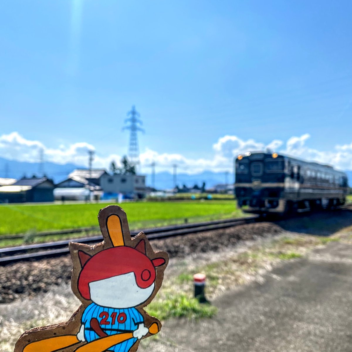 nyanto_shi's tweet photo. 南砺を走る観光列車。ここの地域の皆さんは開業からお手振りを続けておられるが。お手振りしてもらえたら、嬉しいちゃね。ようこそ、南砺へ。また来て、南砺へ。
#富山県 #南砺市 #べるもんた #福光 #japan #toyama #nanto #japantravel #japantrip #pleasuretrain #sightseeingtrain #omotenashi https://t.co/dj9kKmXUsV