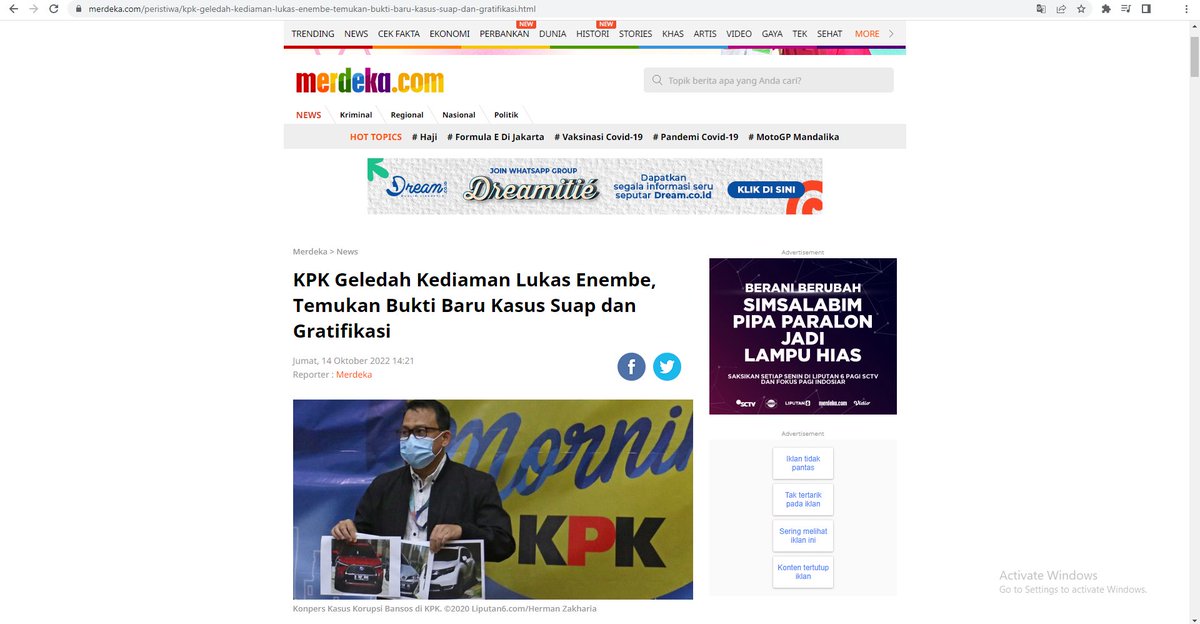 Isman43's tweet image. Masih berfikir bahwa kasus Lukas Enembe dipolitisasi dan dikriminalisasi? 
Terus masih percaya sama partai yg "MELINDUNGI" kader seperti LE ini? AKU SIH NO XIXIXI
#SBYTurunGunung 
#AHYpolitikusGagal 
#AniesGabenerPembohong