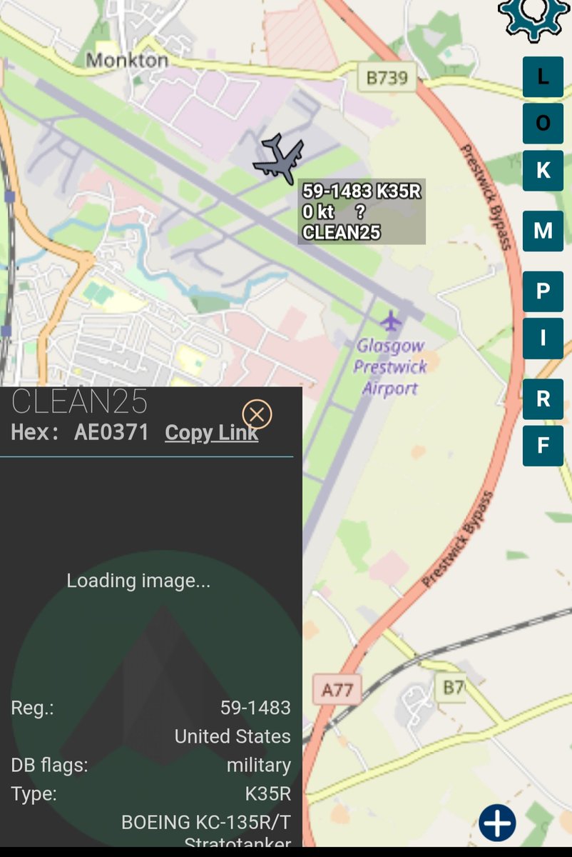 BloodyPolitics's tweet photo. Prestwick Airport: USAF KC135 Stratotankers #Clean15 reg 58-0004 and #Clean25 reg 59-1483 both pinging this morning, possibly preparing for departure. #avgeek
https://t.co/ZtUJdmNm7l https://t.co/CgTI9nljQN