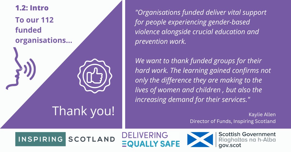 To all the funded organisations: Thank you. The support you provide to people experiencing gender based violence and the education and advocacy you deliver across Scotland is invaluable. To learn about the funded orgs have a look at the report below👇 inspiringscotland.org.uk/wp-content/upl…