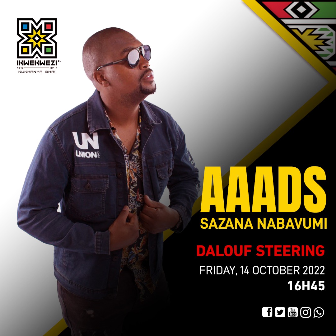 Ikwekwezi_FM's tweet photo. #SazanaNabavumi | Dalouf Steering ku #AAADS no @IamBiziwe ngo 16:40, ungaphundwa!
#SikhambaNawe
📻 90.6-107.7 FM
📺 DStv Ch. 804
🎧Podcast | https://t.co/IfHKXSqNpv https://t.co/FvkqaCPnkt