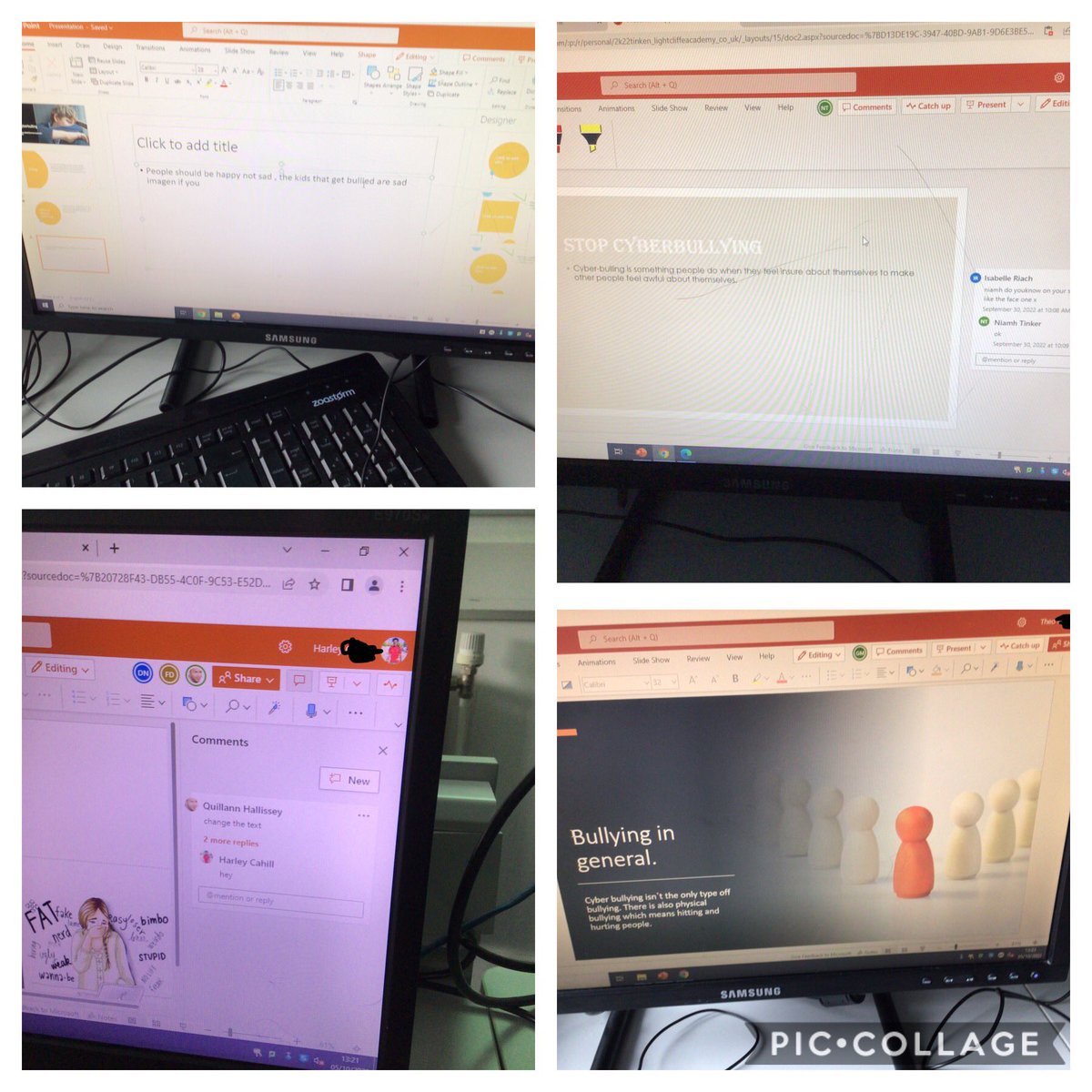 la_computersci's tweet photo. Year 7 have been using cloud computing to collaborate online and create a presentation on cyberbullying #CyberBullying https://t.co/6xpT6hsJOg