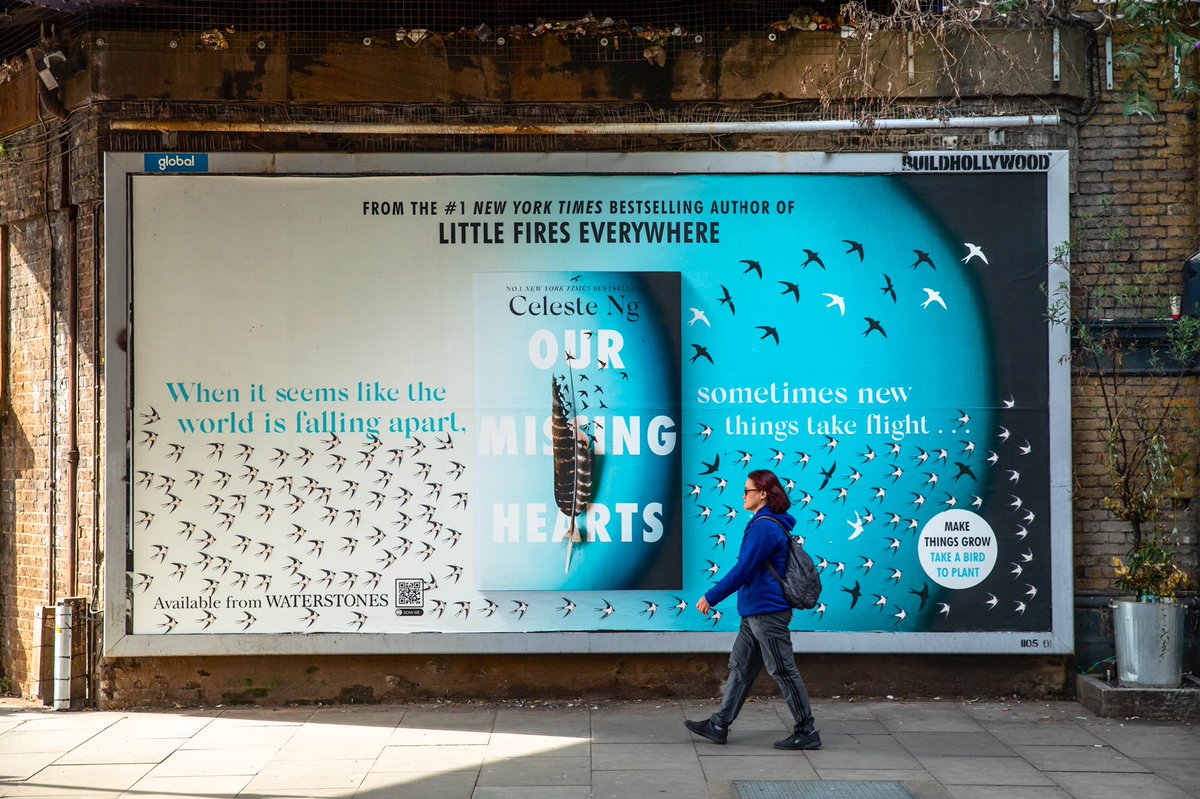 celestewb's tweet photo. When it seems like the world is falling apart, sometimes new things take flight . . . 🪶
Our billboard for @pronounced_ing’s #MissingHearts comes with removable seed paper birds.
I *really* hope lots of these little birds do take flight ♥️ https://t.co/CIEAg1DAxb