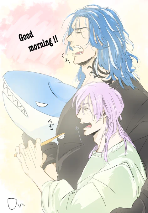 この前の流れで、大口開けてるふたりが好きすぎて
たいみつらくがき 