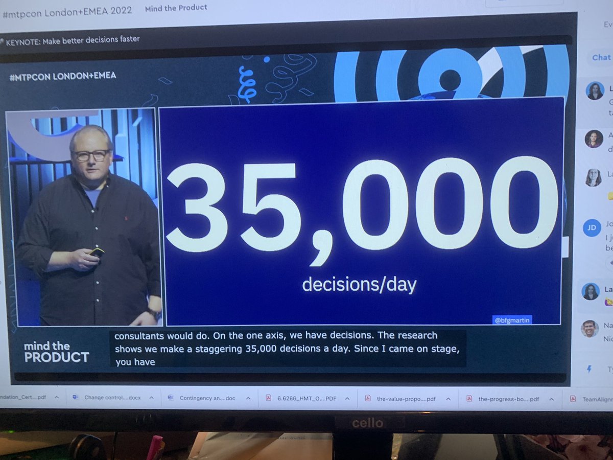 VenetiaC's tweet photo. Research shows we make an average of 35,000 decisions a day. Just wow. #mtpcon London @bfgmartin no wonder I’m tired! https://t.co/0UTLdrO4ng