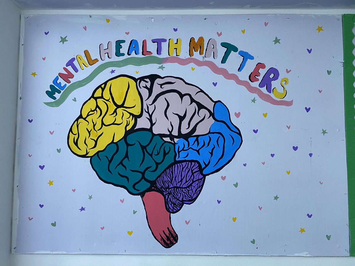 JohnstoneHighSc's tweet photo. Thank you to the Mental Health Mentors and Mrs McAlinden who painted two murals for our ‘Mindfulness Mondays’ club. Amazing artwork! @MissashmoleP and the mentors will be starting the club on the 7th November! https://t.co/rvHyIYbjdz