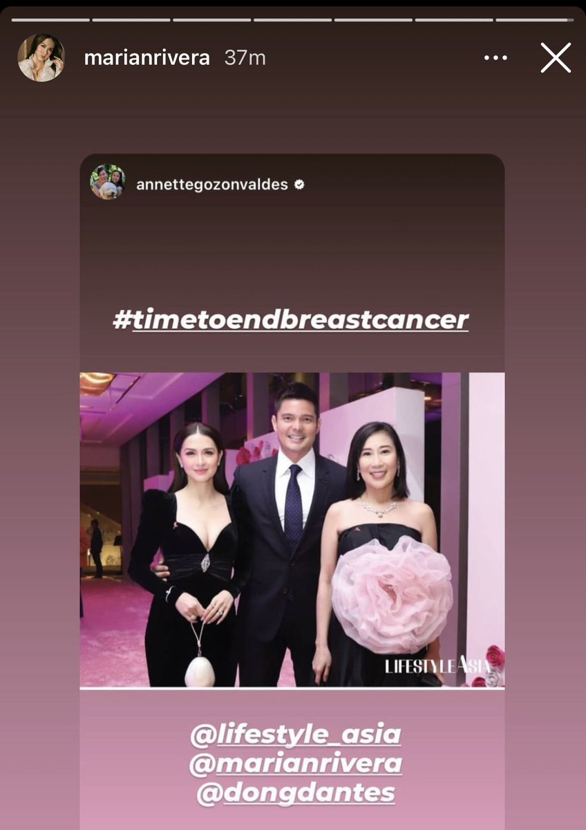 Ms Annette Gozon with DongYan #TimeToEndBreastCancer #ThePinkBall 
Marian Rivera 
Dingdong Dantes