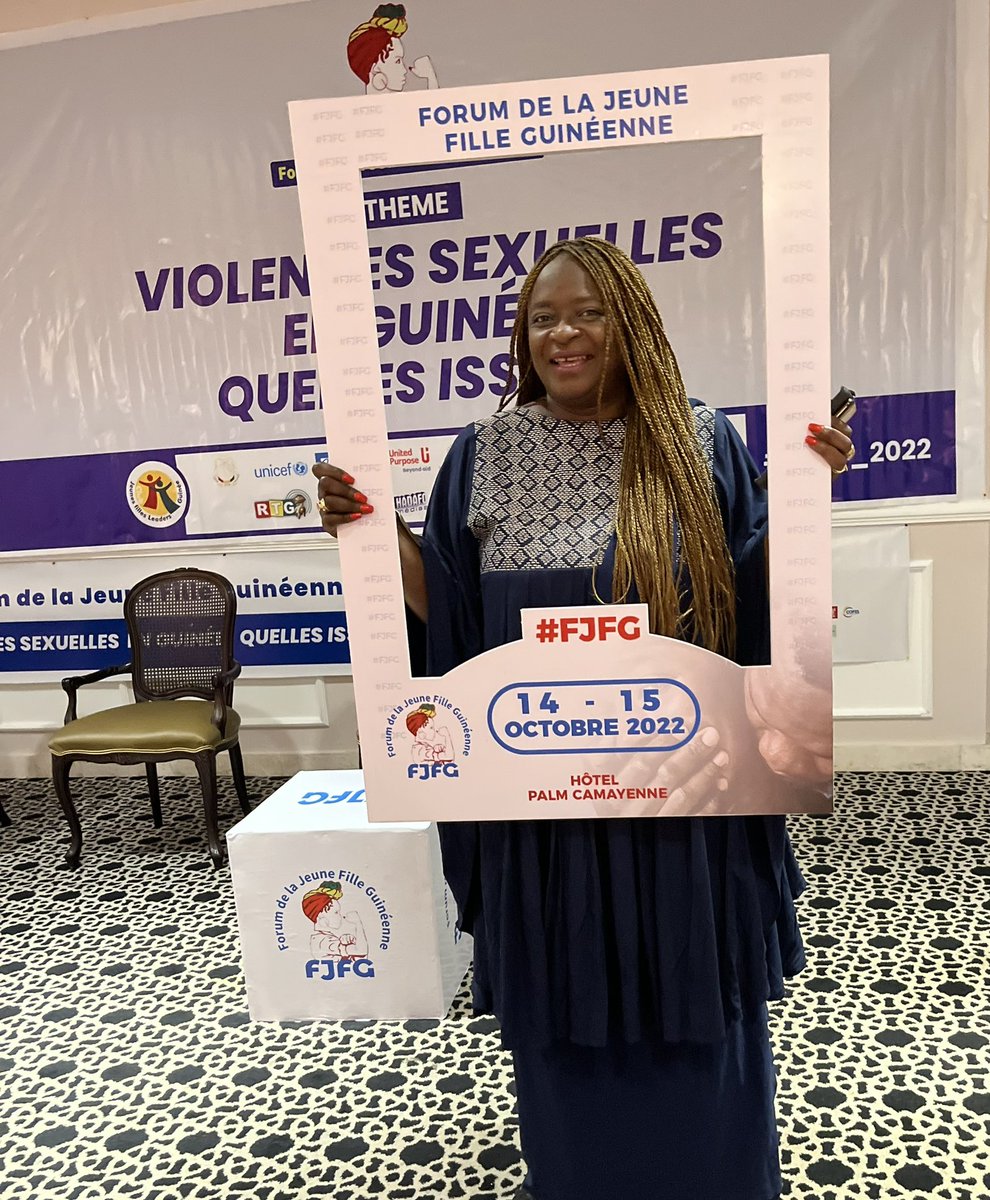 MariamTendou's tweet photo. Ce matin je suis honorée de répondre présente pour le @cjflguinee, club des jeunes filles leaders de #Guinee qui ouvre la 2nde édition du @ForumFille sur “#Violencessexuelles en Guinée: quelles issues?” Fière du leadership &amp; dynamisme de la Directrice Exécutive, @Kadiatoukonate9 https://t.co/bl2viTQY9I