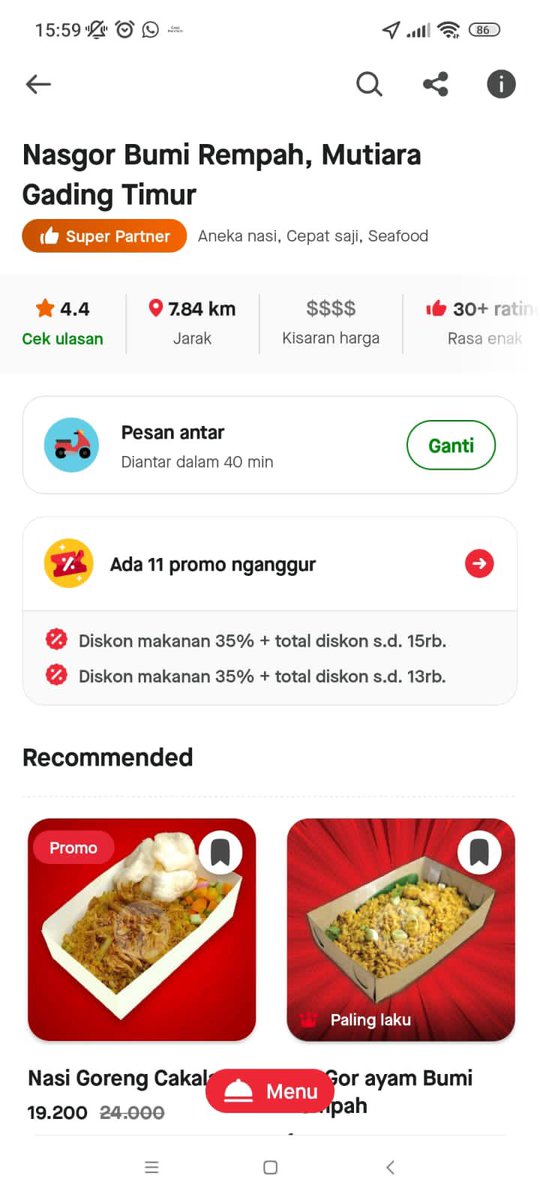 WOYYY BEKS! NASGOR BUMI REMPAH MGT BEKASI TIMUR <a href="/bumirempah_id/">NASGOR Bumi Rempah 🔥</a> DISKON 1 RUPIAH DI GOFOOD!!

Linknya nih

gofood.link/a/CEJ7aNh