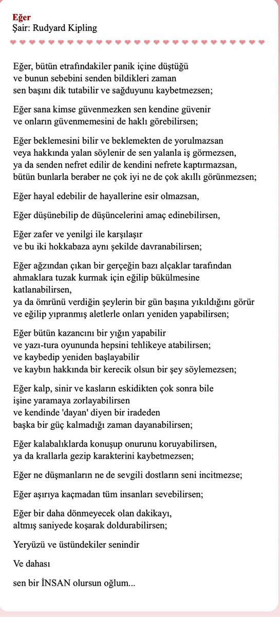 Cenk_Coruh's tweet photo. Eğer…/Rudyard Kipling 🙏 https://t.co/yjrRfOuxZ1