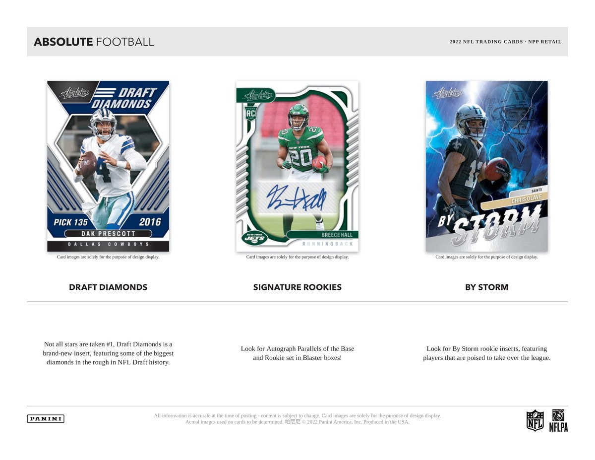 MintHeadquarter's tweet photo. 2022年11月発売予定🏈NFL 2022 PANINI ABSOLUTE FOOTBALL BLASTER【製品情報】 | Trading Card Journal https://t.co/WjR8pGWGl2
#PANINI 社 #NFL 公式 #アメフトカード の人気ブランド「アブソリュート」2022年ブラスター版!#paniniabsolute #アメフト #footballcards #トレカ https://t.co/867lVYf0jX