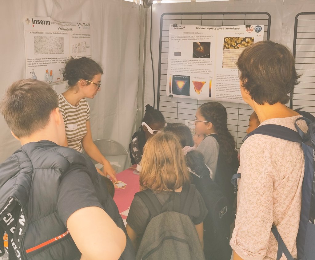 We are back at the #FetedelaScience in Marseille. Today, learning from the children <a href="/FM4B_Lab/">Force microscopy group</a> <a href="/Phys2BioMed/">Phys2BioMed</a>