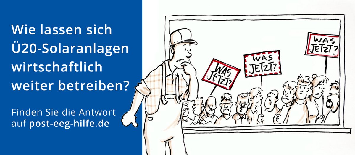 Was tun, wenn die #Photovoltaik-Anlage nach 20 Jahren keine #Einspeisevergütung mehr gemäß #EEG erhält? Wir bereiten Sie mit maßgeschneiderten Konzepten auf die Post-EEG-Phase vor. Kontakt unter post-eeg-hilfe.de
#energiewende #solar #energieeffizienz