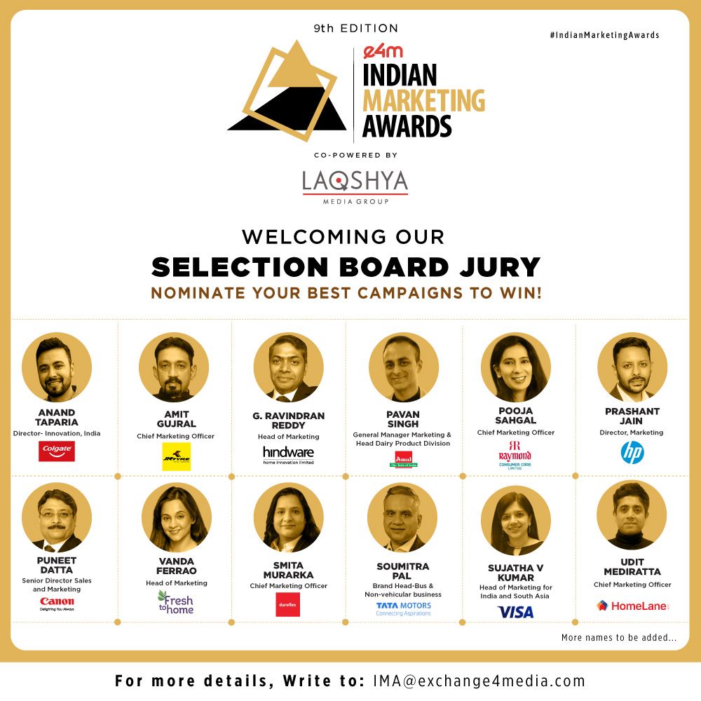 Shristi22982964's tweet photo. Get Ready with your outstanding work to impress our Selection Jury Board!
#IndianMarketingAwards 2022
Enter Now- https://t.co/0YupJass6t

 @gujral_amit | @Pavankumarsingh | 
@puneetdatta 
@vandaferrao 
@smita_murarka
@TataMotors
@Sujathatweets 
@homelanedecors https://t.co/VkJblR2G7r