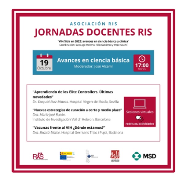VIHClínicBCN (@bcnvih) on Twitter photo #SaveTheDate 📆 19/10 🕔
"#VIH/ #SIDA Avances en ciencia básica"
Modera el Dr. Alcamí, Director Científico de <a href="/BcnVih/">VIHClínicBCN</a> #JornadasDocentesRIS 👇redris.es/actividades/-/…
#EliteControllers #VacunasVIH #HIVResearch #HIV #AIDS #SaveTheDate 📆 19/10 🕔
"#VIH/ #SIDA Avances en ciencia básica"
Modera el Dr. Alcamí, Director Científico de <a href="/BcnVih/">VIHClínicBCN</a> #JornadasDocentesRIS 👇redris.es/actividades/-/…
#EliteControllers #VacunasVIH #HIVResearch #HIV #AIDS