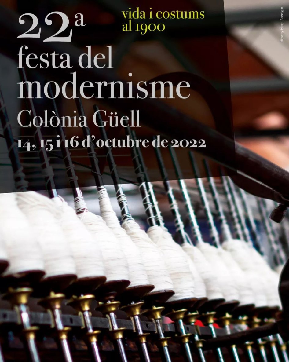 La Festa del Modernisme torna a la Colònia Güell! 🎉
Aquest cap de setmana et convida de nou a viatjar en el temps per conèixer els costums del 1900, com era la vida quotidiana, les tradicions i el treball diari de la fàbrica.

📆 14, 15 i 16 d'octubre
ℹ️ bit.ly/3eqD8Kw