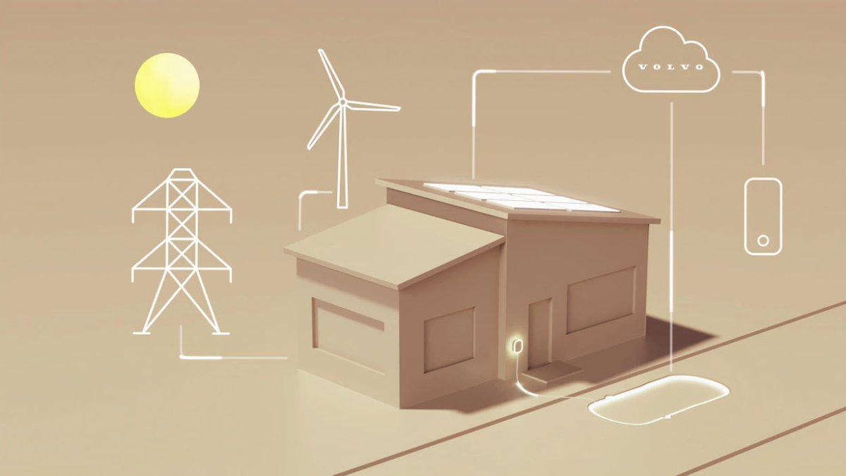 Zasilaj dom za pomocą samochodu. #EX90 będzie pierwszym autem Volvo z możliwością ładowania dwukierunkowego. Jak to działa? Sprawdź: bit.ly/DomZasilanyAut…