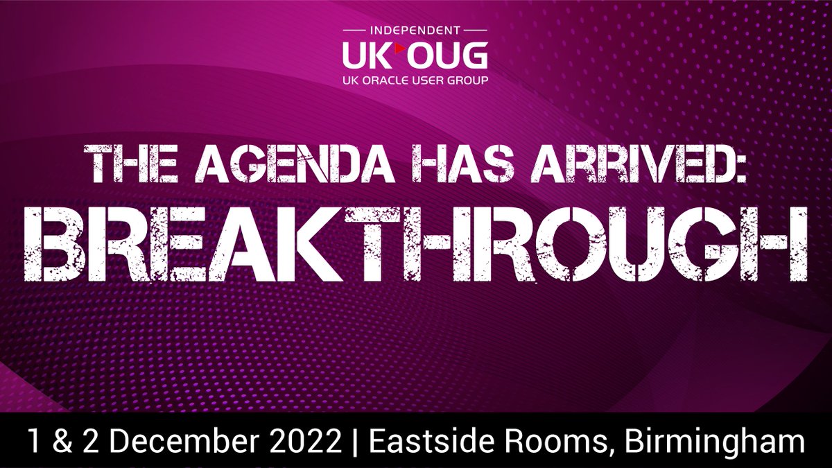 AGENDA LAUNCHED: The agenda for our end of year conference, #UKOUGBreakthrough22 is now live. Will you be joining us there? 

Find out who is on the line-up here: bit.ly/3T3NCyq