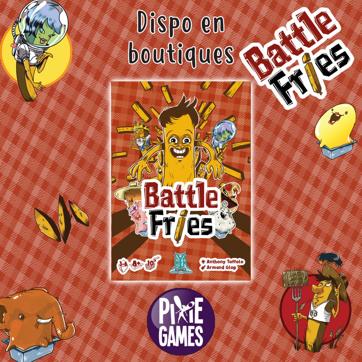 Battle Fries est disponible en boutique grâce à notre distributeur <a href="/_pixiegames/">PixieGames</a> #battlefries #byrgames #j2s #jds