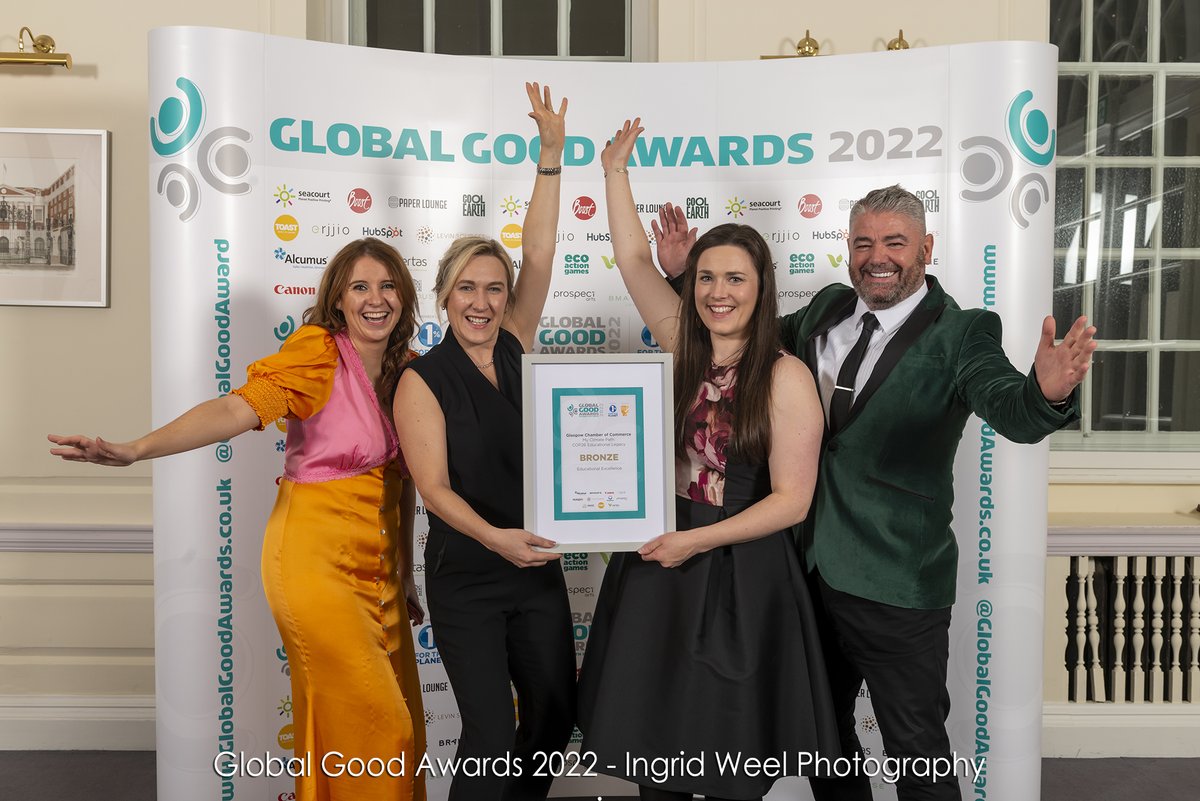 DYWGlasgow's tweet photo. We won bronze!🏆

Our #MyClimatePath #COP26 Educational legacy project, in partnership with @DYWWEST and @DYWLED, won in the Education Excellence category at last night's @GlobalGoodAward!

Congratulations to our fellow finalists @KPMG, @SamsungUK, Sky &amp; @AdobeUK!

#GlobalGood https://t.co/JBsjQTmAtd