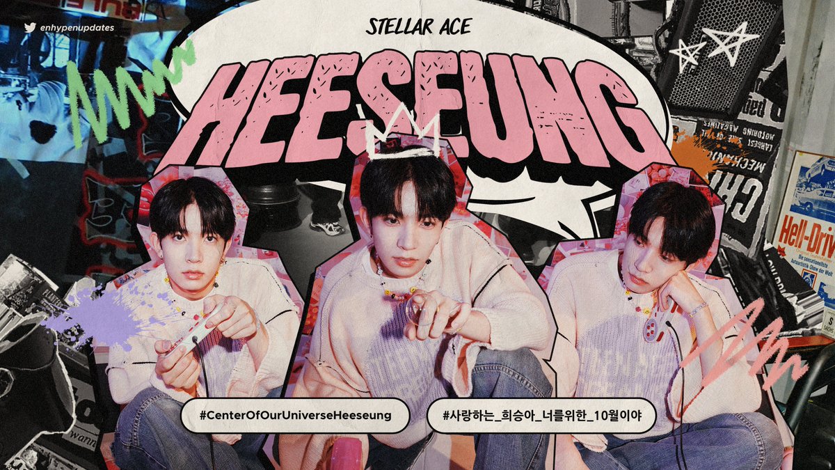enhypenupdates's tweet image. [INFO] 221014

It&apos;s almost the birthday of our Stellar Ace HEESEUNG! Let&apos;s all shower him with love &amp;amp; support. 🌟🥳

⚠️ Use the tags by 11:30PM KST (Oct 14)

STELLAR ACE HEESEUNG
#/CenterOfOurUniverseHeeseung 
#/사랑하는_희승아_너를위한_10월이야

@ENHYPEN_members #HEESEUNG #희승