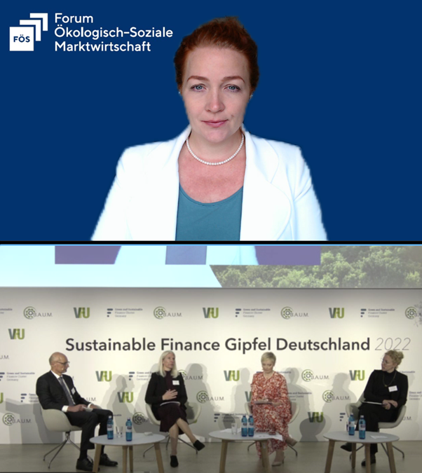 foes_news's tweet photo. "Klimawandel und Umweltschäden sind reale Risiken für alle Geschäftsmodelle, Nachhaltigkeit ist keine Nische" @CarolinSchenuit diskutiert bei #SFGD22 zur Rolle der Finanzwirtschaft bei der Transformationsfinanzierung mit Melanie Kehr, Dr. Annegret Saxe und Heinrich Baer https://t.co/Al1pOGwsvs