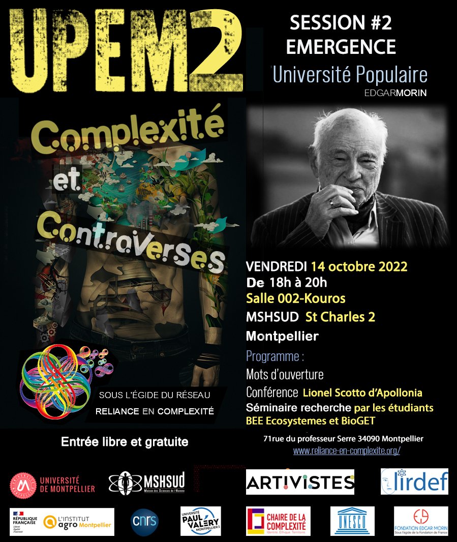 Aujourd'hui session 2 de l'UPEM sur le thème: Complexité &amp; Controverses