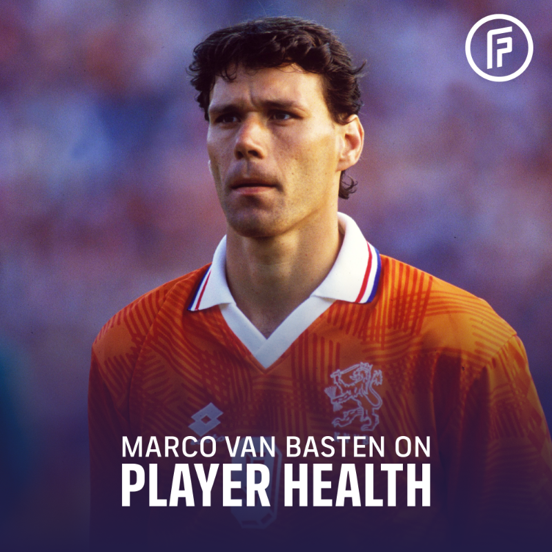 FIFPRO's tweet photo. 🦁 @MarcoVanBasten played his final game aged 28, forced into retirement due to a severe ankle injury. 

Three years since its launch, he reflects on #FIFPRO's #DrakeFootballStudy tracking player health over 10 years.

@TheDrakeFdn | @PushBraces | @MehilainenOy | @AmsterdamUMC