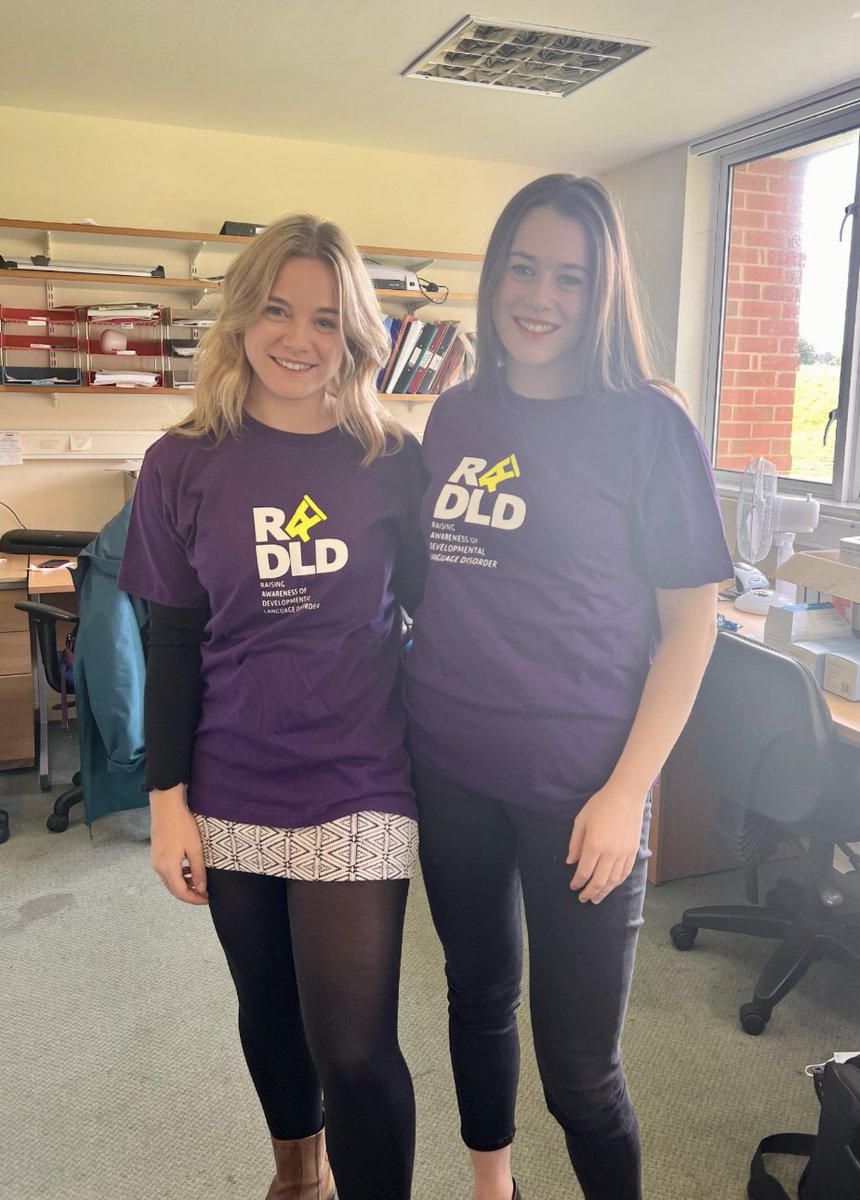 lucymajor_SLT's tweet photo. Wearing our snazzy T-shirts for our appointments and visits today to raise awareness and answer questions about Developmental Language Disorder 💜 #DevLangDis #DLDday #mySLTday https://t.co/xCRdsPaQhs