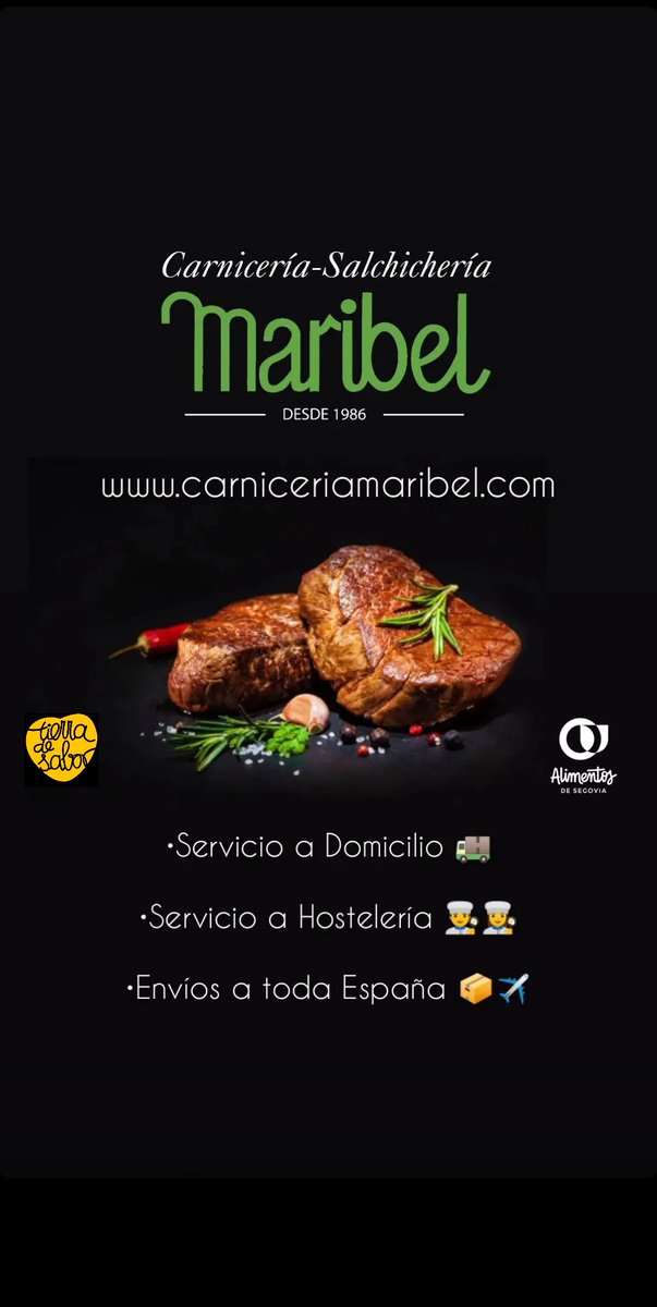 carnimaribel's tweet photo. CARNICERÍA MARIBEL
https://t.co/0R3Upi1hjZ
PRODUCTOS CÁRNICOS DE SEGOVIA, EN TU CASA https://t.co/UhC7Y5aOXN