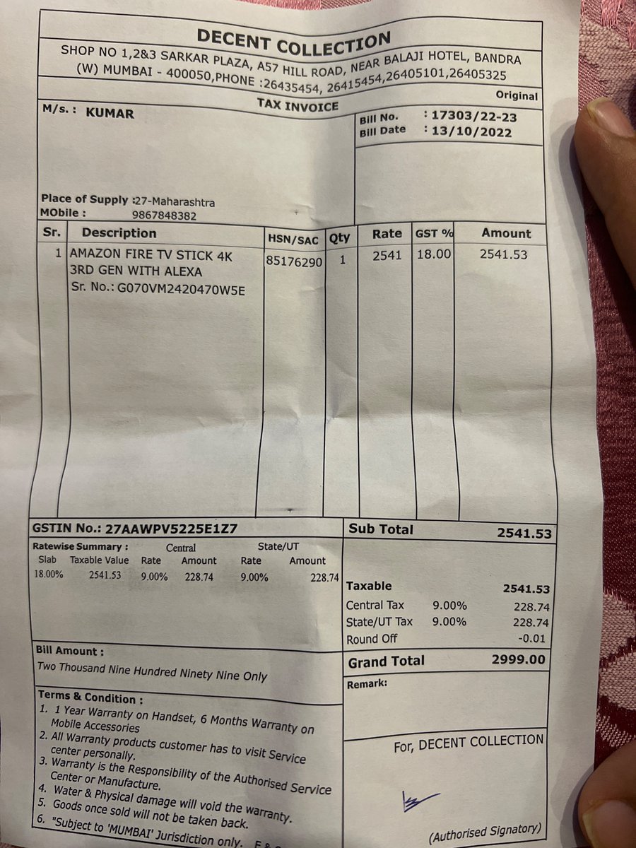 KumarNichani's tweet photo. @amazon @amazonfiretv @amazonIN @AmazonFireTVInd disappointed with your after sales service and customer service. I purchased a fire tv stick from a retail outlet yesterday and the same sound jarring issue continues. Spoke to an executive who says as purchased from shelf return. https://t.co/bAkjpK37kx