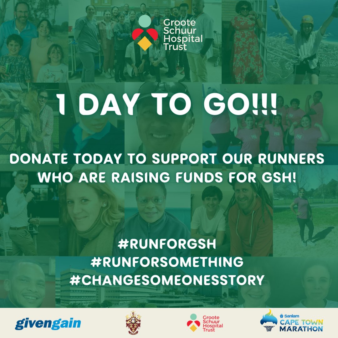gsh_trust's tweet photo. Back our runners at the @CTMarathon and help them raise funds for surgical catch-up at GSH! Visit our GivenGain page and support our runners and our campaign today!
https://t.co/Xdyml6u1fT
#RunForGSH
#RunForSomething
#ChangeSomeonesStory https://t.co/7qXl16nzyf