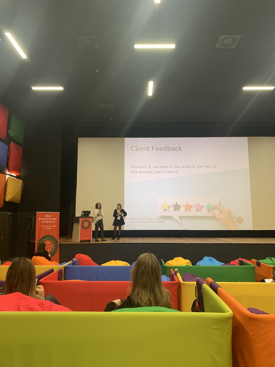 EuroTranslate_'s tweet photo. Agata Rybacka and Monika Niegowska from Diuna on Client feedback - also raising a good point: one thing Slavic languages have in common is hard-to-achieve gender neutrality in translations.
#MCE22 #meetcentraleurope #EuroTranslate #bratislava #translation #localization @meet_CE https://t.co/4zvvTEDpe0