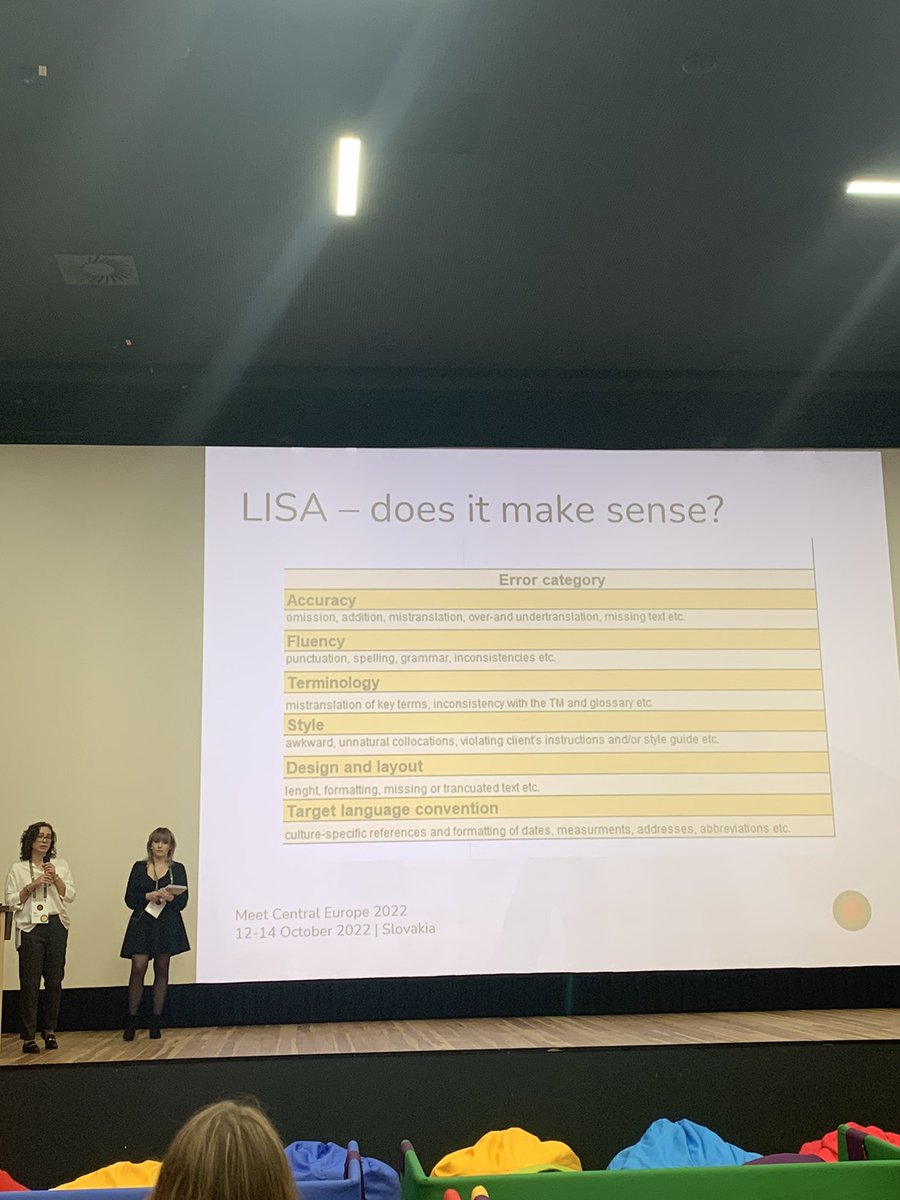 EuroTranslate_'s tweet photo. Agata Rybacka and Monika Niegowska from Diuna on Client feedback - also raising a good point: one thing Slavic languages have in common is hard-to-achieve gender neutrality in translations.
#MCE22 #meetcentraleurope #EuroTranslate #bratislava #translation #localization @meet_CE https://t.co/4zvvTEDpe0